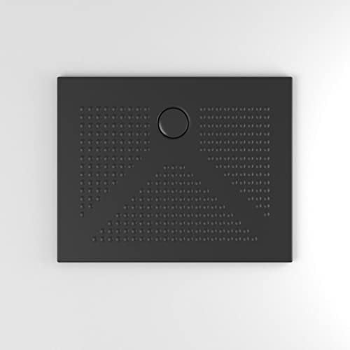 Kiamami Valentina - Piatto Doccia Sottile in Ceramica | Superficie Antiscivolo | Finitura Nero Opaco | Scarico 90mm, Nero Opaco, 70x90 CM, Ceramica