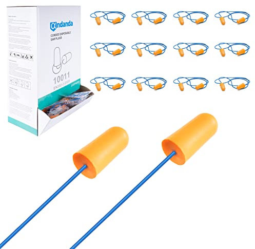 Tapones para los oídos, 200 pares de tapones para los oídos – SNR 37 dB, material de poliuretano reutilizable, tapones suaves para los oídos para dormir, ronquidos, aprendizaje, viajes,