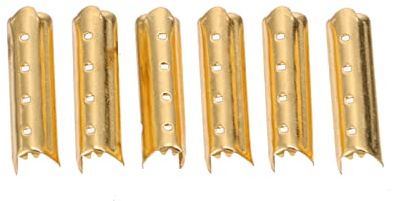 Ciieeo Lot de 100 embouts de lacets robustes en métal à 4 trous pour chapeau, corde, accessoires de lacets à faire soi-même, têtes de lacets lisses en cuivre