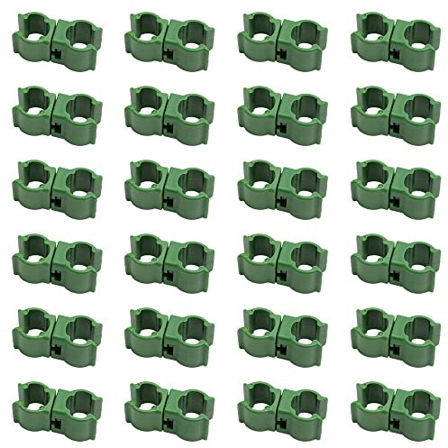 CaurGCHer 25 Pcs Garden Plastic Connector Plastic Plant Connector Plant Trellis Cane Connector for Tomato Fruit Cages Netting Frames