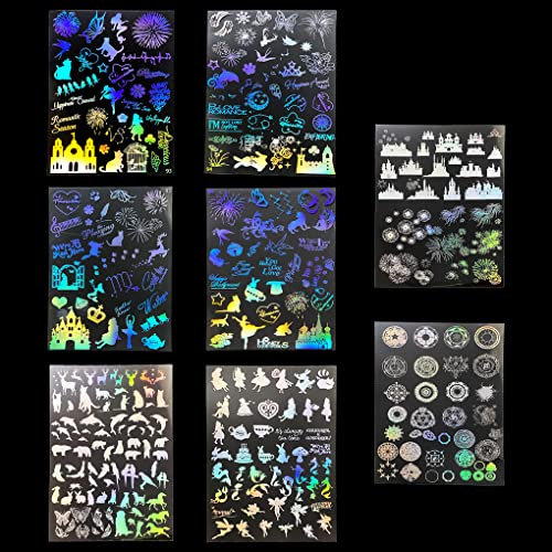 FineInno 8 Blätter Harz Dekorative Aufkleber Resin Stickers,Kunstharz-Aufkleber Epoxidharz Füllmaterial Aufkleber für Silikonformen, DIY Harz Handwerk