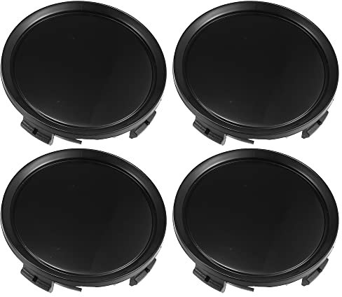 X AUTOHAUX 4pcs Cache Moyeu 75mm Diamètre 4 Clips Roue Pneu Centre Moyeu Capuchons pour Voiture Noir