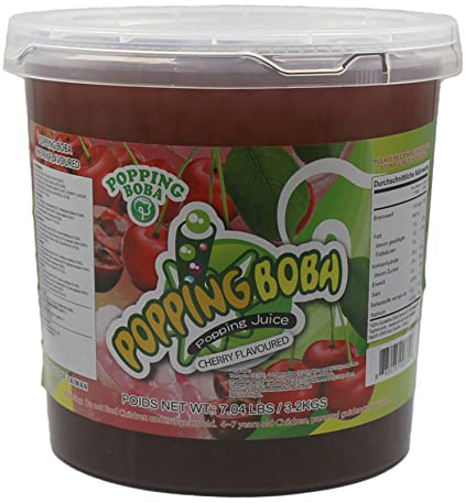 POPPING BOBA pour Bubble Tea - Perles des Fruits 3,2kg/Pot - Livraison Gratuite France - Expédition depuis France par la sté Bo Time (Cerise)