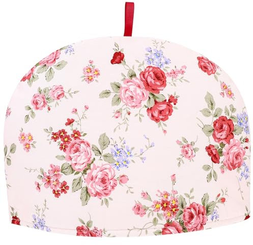 DOITOOL Rose Tea Pot Cosies - Cotton Teapot Cover for Small Medium, Dust Proof Insulated Tea Cozy for Kitchen, Restaurant, Hotel, and Party Decorative - Teapot Warmers
