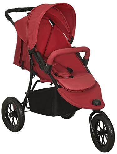 Imiee Kinderwagen mit Verdeck Korb Einhand-Klappsystem Kinder Baby Buggy Kinderbuggy Kindersportwagen Reisebuggy Sportwagen (Rot)