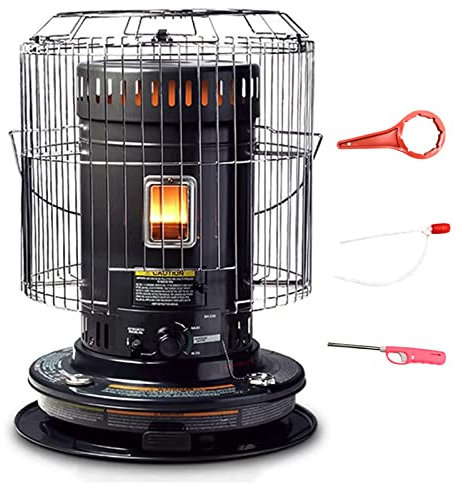 7.8L Petroleum Heizung mit Löschautomatik für Den Innen- und AußEnbereich,Mobile Heizung Ohne Strom für Haus,Terrasse,Camping,Eisfischen,Multifunktionale Petroleumofen für Notheizung,Schwarz