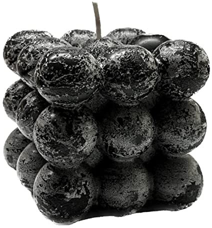 Bubble Candle, Dekokerze 8 x 8 cm Kugelkerze Kerzen Tischdekoration Dekoration Ästhetik aesthetic (Schwarz)