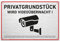 HAGEFOL® Schild Videoüberwachung Privatgrundstück (30x20 cm - groß) mit DSGVO Hinweis, inkl. 4 Bohrlöcher, Kamera Warnhinweis für Überwachungskamera oder Kamera Attrappe (Aluminium gebürstet)