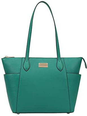 PAUL COSTELLOE Genuine Leather Tote - Luxurious & Stylish Women's Handbag, Large Ladies Work & Shopping Bag, MORAVA (ULTRAMARINE GREEN)