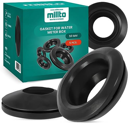 5x Millto™ Gummiring Dichtung Wasserzähler-Brunnen 50mm Versiegelung Gummi Ring Gummischeibe Flexibel Wasserzähler-Dichtung Flachdichtung Dichtring Wasserzählerkasten