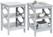 GIANTEX 2er Set Nachttisch, Beistelltisch Nachtschrank Holz 3 Ebenen, kleine Nachtkommode Nachtkonsole, Sofatisch Couchtisch Flurtisch Telefontisch für Wohnzimmer Schlafzimmer 40x40x61cm Grau