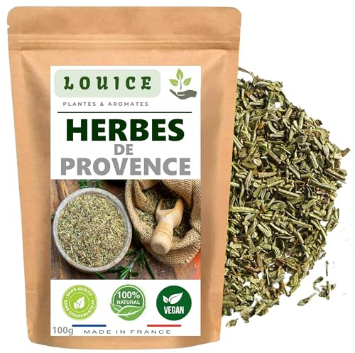 Herbes de Provence 100g - Découvrez l'Authenticité des Saveurs de Provence - Sachet Fraîcheur - Assaisonnement Sain avec Herbes de Provence Naturelles pour une Cuisine Savoureuse (100)