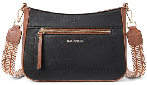 BOSTANTEN Damen Umhängetasche Klein, Damen Handtasche PU Leder Schultertasche für Frauen Crossbody Bag mit verstellbarem Farbigem Riemen