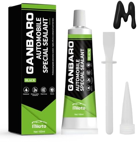 Miioto Colle Carrosserie,Colle pare Brise Voiture, Silicone Noir, Durcissement Rapide,Résistant à la Chaleur,Adapté au Scellement des Carrosseries,Fenêtres,Toits et Autres pièces Automobiles-100ml (B)