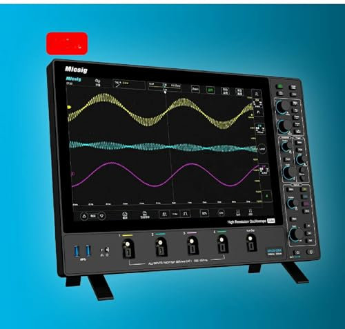 Micsig Digital Oscilloscope MDO2504/MDO3504/MDO5004 MDO 3 Series 4 Channel Lab Oscilloscopes 250 350 500Mhz Full Touch Screen Oscilloscopes kit Digital Storage Oscilloscope(MDO5004 500Mhz 4CH)