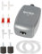 boxtech Pompe à Air pour Aquarium, Kit de Pompe à oxygène Puissant, réglable et à Double Sortie pour Aquarium avec Tuyau d'air, Pierre à Bulles, clapet Anti-Retour (3.5W)