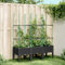 Tino Tech Macetero con enrejado, 120 x 40 x 142,5 cm, polipropileno, jardinera, balcón, jardinera, jardinera, jardinera, jardinera, jardinera, para balcón, color negro