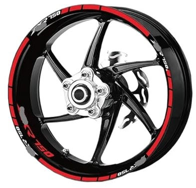 Felgenrandaufkleber Motorrad Reifen Reflektierende Aufkleber Wasserdicht Geeignet Für ZXR750 ZXR 750 ZXR-750(Red)