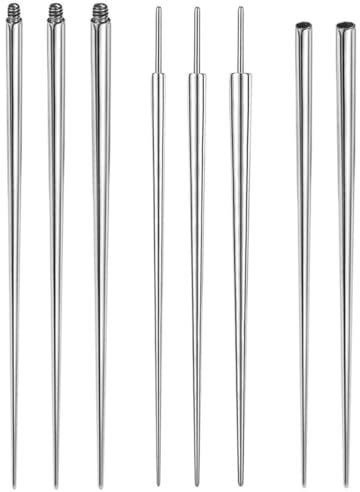 IKOPFLN 8 Pcs Piercing set Piercing Taper Insertion Chirurgenstahl 14G 16G 18G für Ohr/Nase/Lippe/Bauch/Nippel/Zunge Piercing Tool Body Stretching Piercings Kit Assistant Tool, Ohrloch stecher set