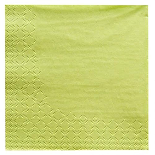 1000 Stück Cocktail-Servietten 24 x 24 cm | 3-lagig, FSC®-zertifiziert, limonengrün, L: 24cm, B: 24cm