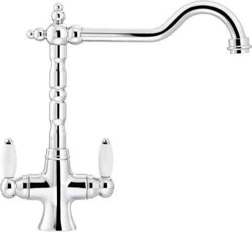 Franke Cotswold Mixer Kitchen Tap - Modern Chrome Finish, Swivel Spout, Dual Lever Design | Durable Build Kitchen Tap for Stylish Kitchens