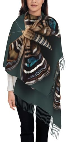 KWQDOZF Wunderschöner Pashmina-Schal mit Mottendruck, Wickelschal für Damen, Winterschal für Damen, Hochzeitsschal, warme Schals