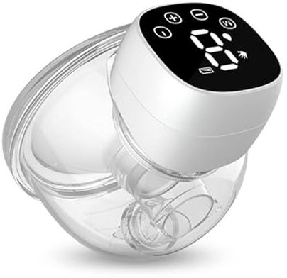Wearable Electric Breast Pump, Ultra-Silent Operation with Long Battery Life, Rechargeable, Hands-Free Design, 9 Levels/3 Modes, BPA-Free (Twin Pack)(White)