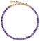 GD GOOD.designs Bracelet de cheville pour femme avec perles véritables de 4 mm - Étanche - En pierre naturelle - Multicolore - Avec fermoir réglable en or 18 carats, 22-27 cm, Pierres précieuses