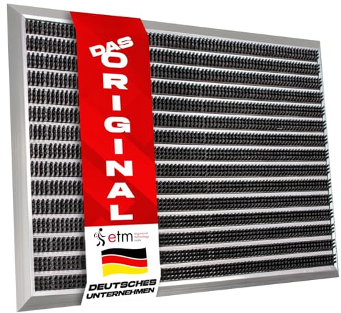 etm fussmatte aussen - 54 x 83 cm - schmutzfangmatte, aus Alu -Verschiedene Modelle - rostfrei & wetterfest - Haustür fussmatte innen (Spectral - Bürste)