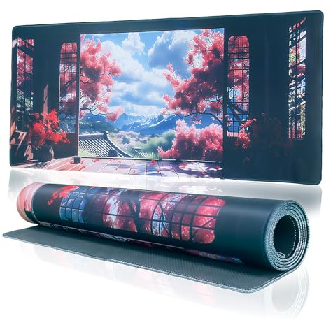 Glvomazty Gaming Mauspad, Mousepad XXL 900 * 400MM Mouse Pad mit Wasserdicht und Anti-Rutsch großes Maus Pad & Schreibtischunterlage - Mouse Mat Setup & PC