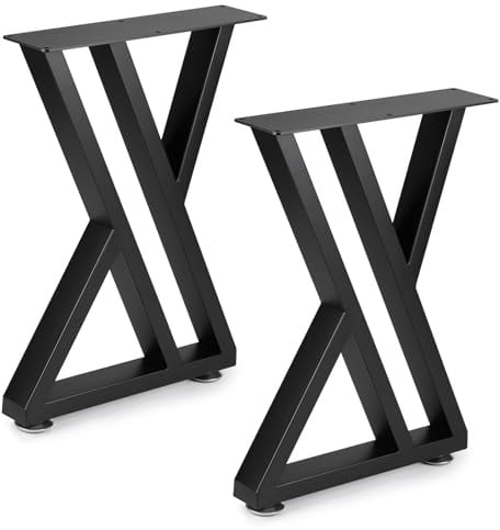 lalago 2 Pezzi Piedini per Mobili Nero Fino a 250kg, Gambe per Tavolino in Metallo Y-Tipo, Industriale DIY per Piedi, Base per Mobili Industriali adatto per Tavolini, Scrivanie, Panca, Sedia