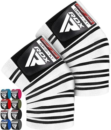 RDX Kniebandagen Krafttraining Fitness, Genehmigt IPL USPA, 200CM Lang Elastisch Knee Wraps Paar Mit Klettverschluss, Kreuzheben Bodybuilding Gewichtheben Kraftsport Powerlifting, Damen Männer