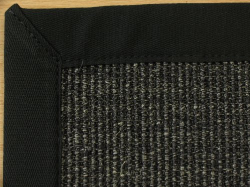 Astra Sisal Teppich Salvador - Farbe anthrazit - Bordüre schwarz - 040.040, Größe: 140x200 cm