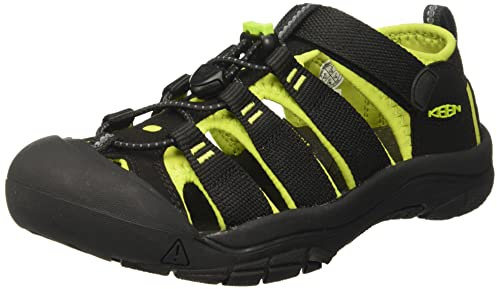 KEEN Unisex Kinder Newport H2 Sandalen, Black Lime Green, 35 EU