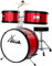 XDrum Junior KIDS Schlagzeug inkl. Schule - Kompaktes Kinderschlagzeug - Für Kinder im Alter von 3-5 Jahren - Kinderleichter Aufbau - Mit Schule, Hocker, Drumsticks & Stimmschlüssel - Rot