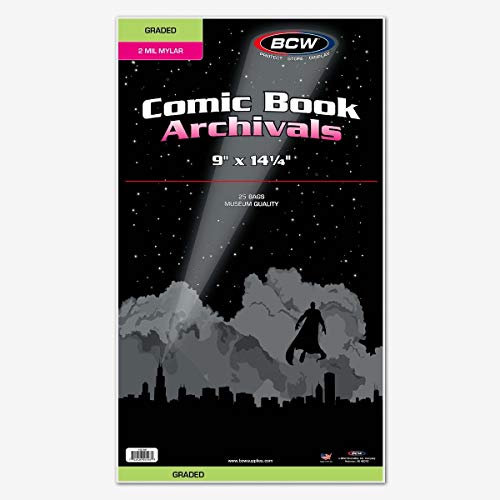 BCW 25 Graded Mylar Comic Book Bags - Lasts Indefinitely