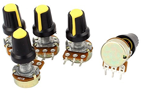 uxcell 5pcs 10K OHM 3 Terminal Linear Taper Rotary Audio B Type Potentiometer Height 36cm