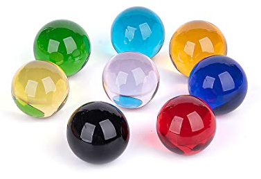 LONGWIN 8 Stück mehrfarbige Kristallkugeln, 40 mm, Glaskugel, Edelsteine, Vasenfüller, Aquarium-Dekorationen