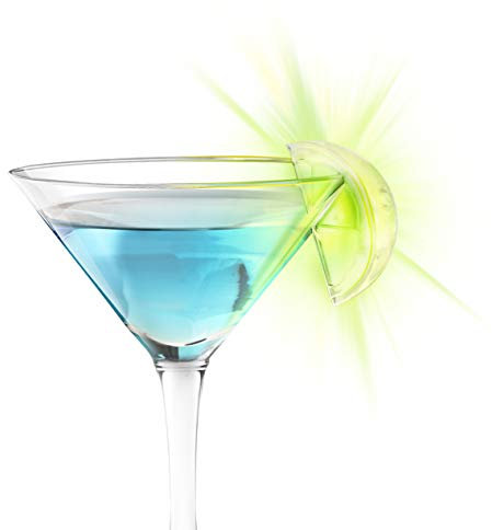 Final Touch Set of 4 LED Light Up Cocktail Glass Markers Flashing Glowing - Ideal For Parties FTA7027