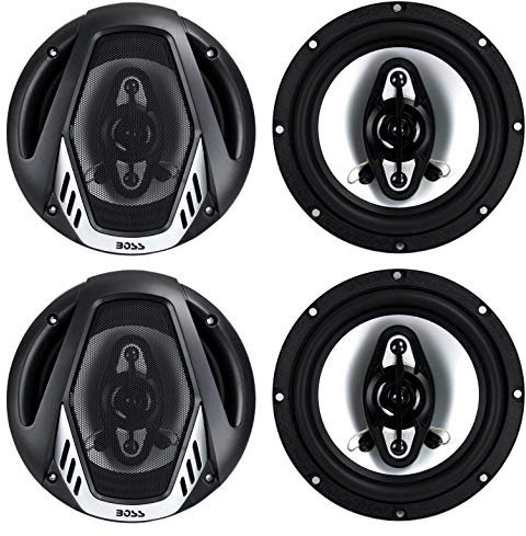 BOSS Audio Systems 4) NOUVEAU NX654 Haut-parleurs coaxiaux stéréo 4 voies pour voiture 16,5 cm 800 W Noir 4 Ohm