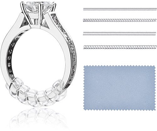 16 Stück Ringgröße Adjuster für Lose Ringe, 4 Größen Ring Guard mit Schmuck Poliertuch