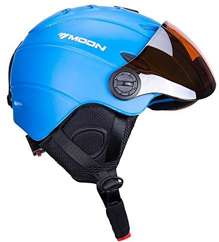 Sport Tent-Skihelm Snowboardhelme mit abnehmbarem Visier Unisex Erwachsene Wintersport Professionell Windproof Leichtgewicht Premium Helm (XL(61-64cm), Blue)