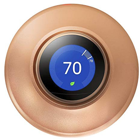 POPMAS Kupfer-Wandplatte für Nest-Lernthermostat der 3. 2. 1. Generation und Nest-Thermostat E Stereoskopisches Aluminium, runde Abdeckung, fingerabdruckresistente Halterung