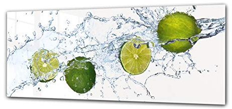 ConceptCrystal Glasbild Wandkunstwerk 125 x 50 cm – Limette
