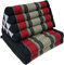 GURU SHOP Thaikissen, Dreieckskissen, Kapok, Tagesbett mit 2 Auflagen - Schwarz/rot, 30x50x120 cm, Asiatisches Sitzkissen, Liegematte, Thaimatte