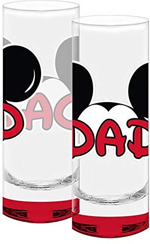 Disney Dad Tall Shot Glass Red Bottom