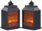 Carlo Milano Kaminofen: 2er-Set Elektro-Deko-Kamine, Flammen-Optik, USB- & Batterie-Betrieb (LED-Kamin mit Batterie, Design-Kamin, Tischleuchte)