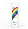 Striefchen® Regenbogen Taufkerze mit Aufdruck des Namen und Datum sowie Taufspruch