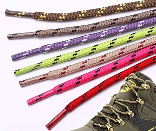 MoonyLI 7 Paires de Lacets de Couleur Lacets Plats Lacets de Chaussures pour Chaussures de Course de Sport Cordes de Chaussures Lacets Ronds (7 Couleurs)