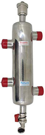 Separatore compensatore idraulico multifunzionale inox per distributore collettore riscaldamento a pavimento radiatore 3/4 1 1-1/4 1-1/2 pollice (1 pollice)
